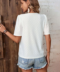 Nala Sheer Short Sleeve Top - White