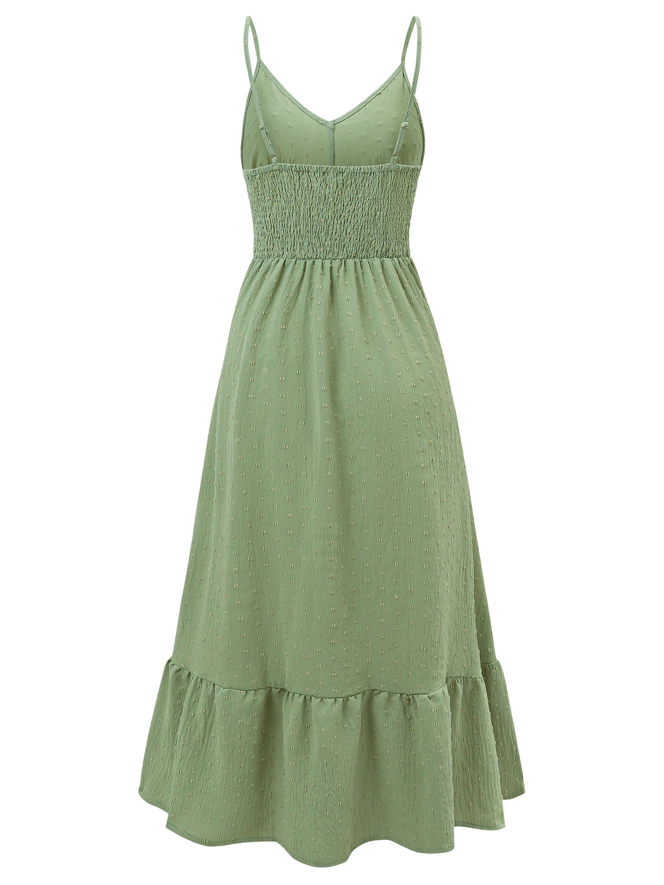 Clementina Crochet Waist Midi Dress - Green