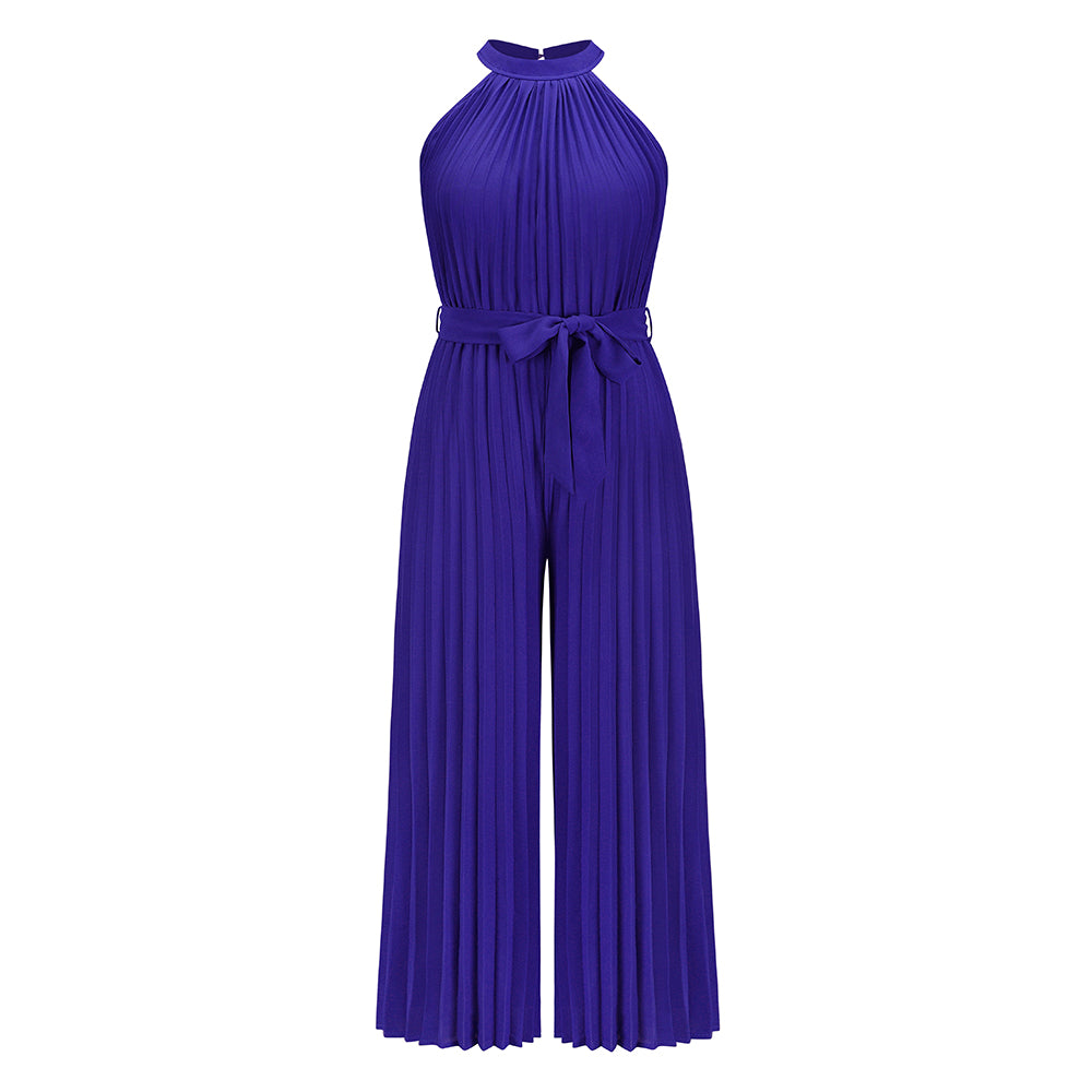 Walter Plisse Halter Neckline Jumpsuit