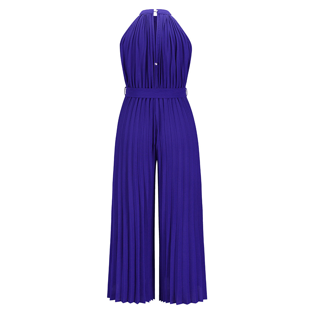 Walter Plisse Halter Neckline Jumpsuit