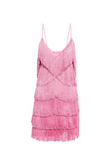 Sexy V Neck Spaghetti Strap Layered Fringe Flapper Bodycon Party Mini Dress