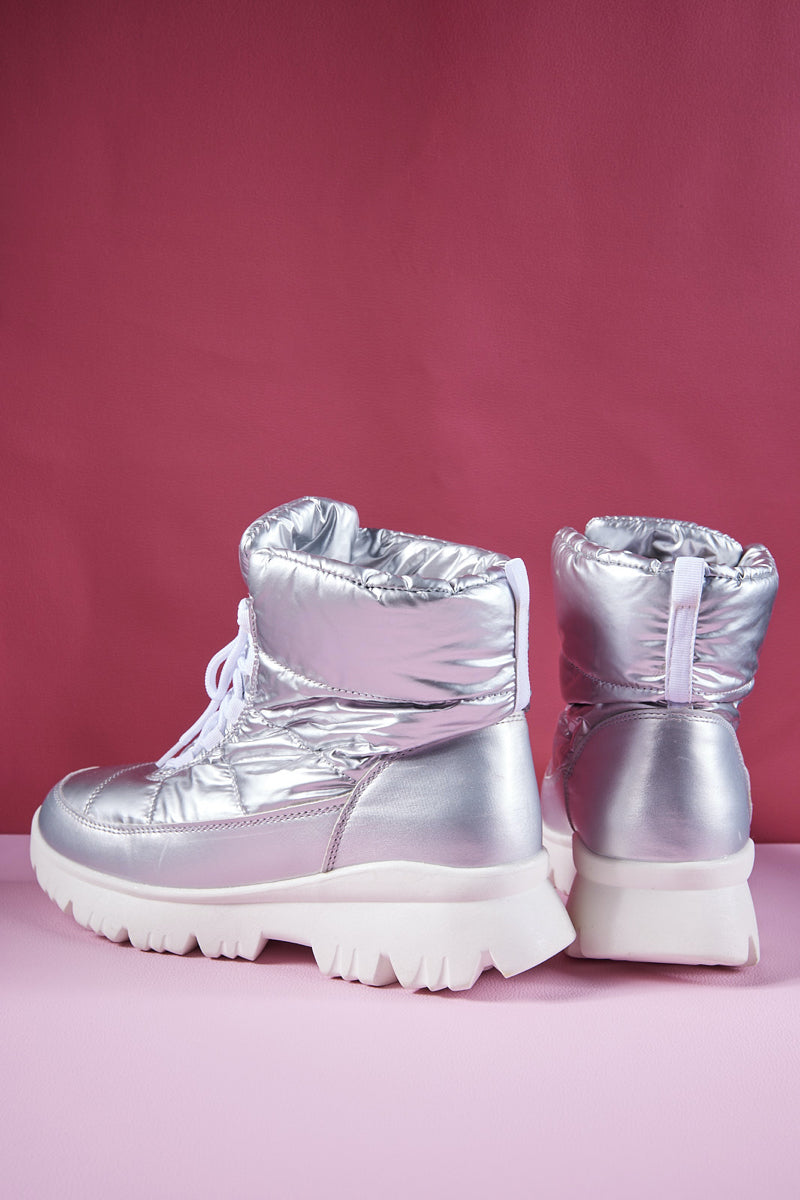 Frozen Princess | Stone Tyra Water-Repellent Snow Boot - Silver