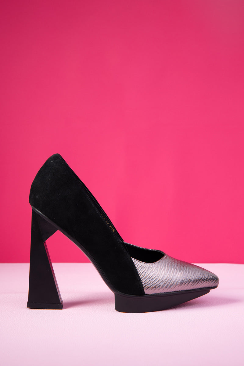 Jady Rose | Copeland Leather Heel Pump - Silver