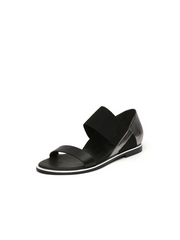 JADY ROSE | STRAP-DETAIL LEATHER SANDAL - SILVER