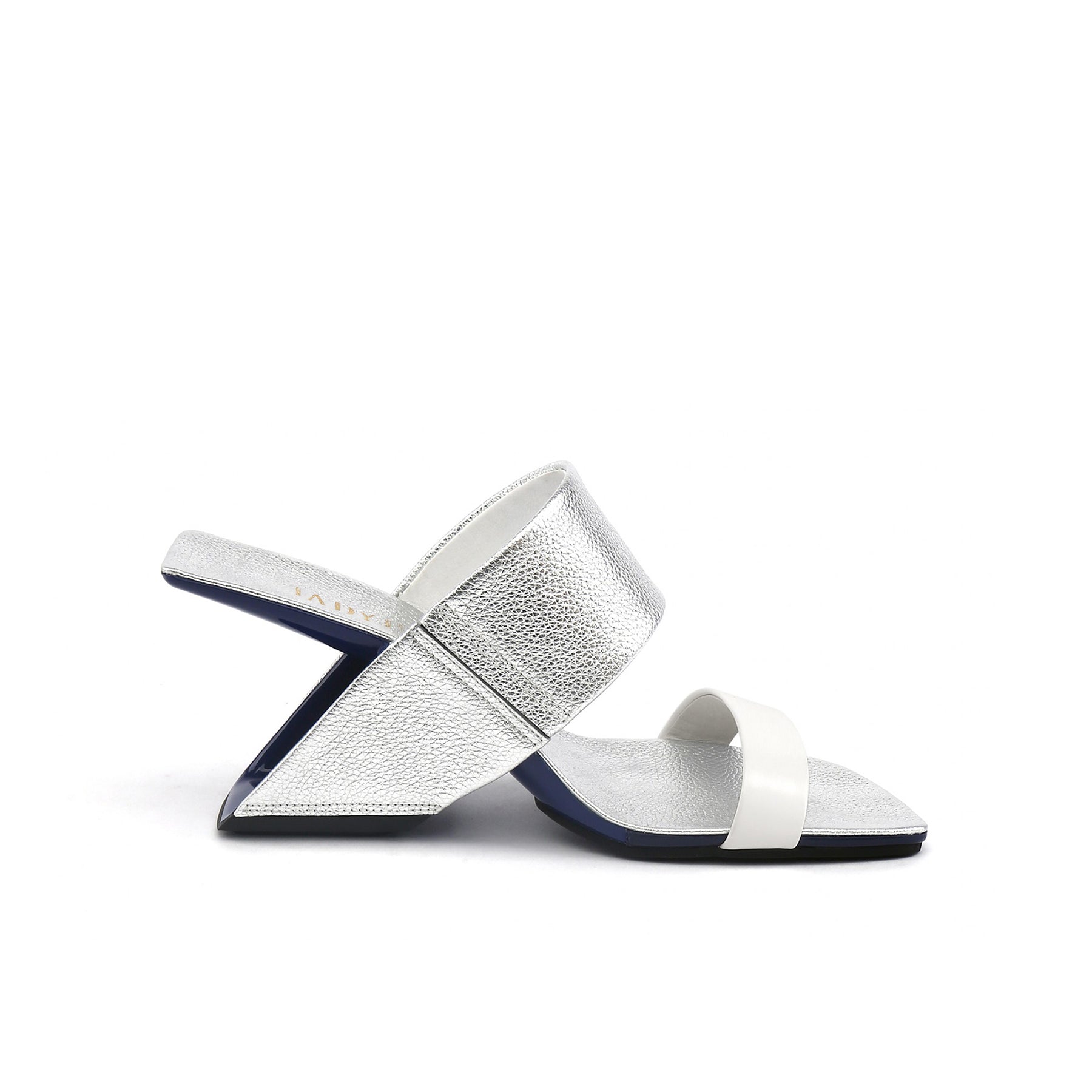 JADY ROSE | STRAP HEEL LEATHER SANDAL - SILVER