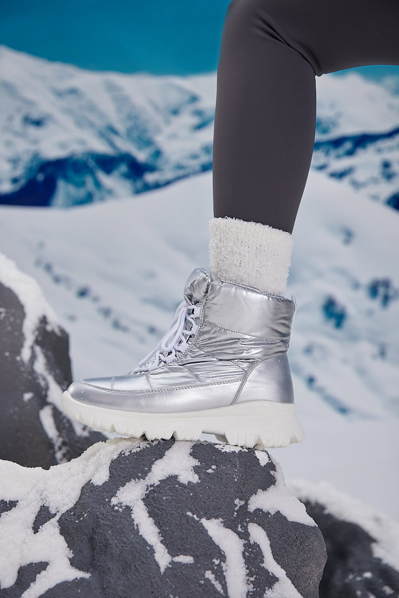 Frozen Princess | Stone Tyra Water-Repellent Snow Boot - Silver