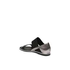 JADY ROSE | STRAP-DETAIL LEATHER SANDAL - SILVER