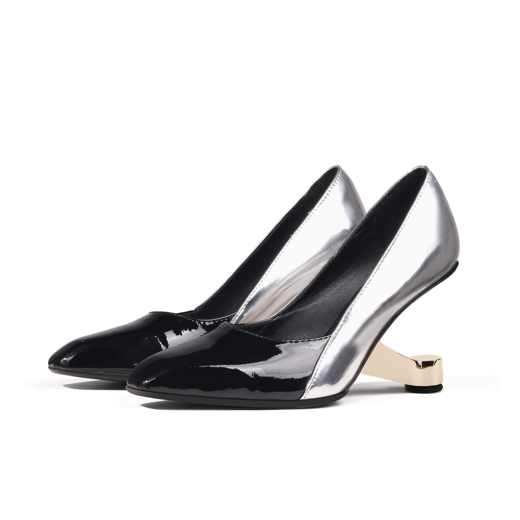 Jady Rose | Isadora Leather Stilettos - Silver