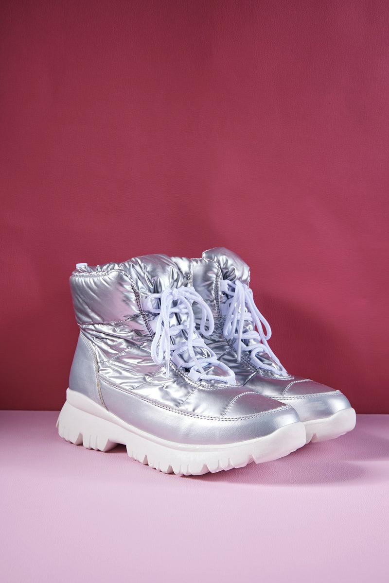 Frozen Princess | Stone Tyra Water-Repellent Snow Boot - Silver