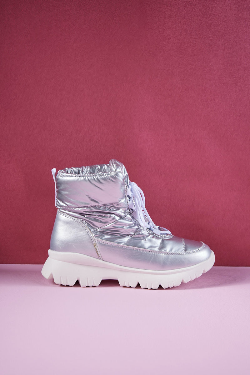 Frozen Princess | Stone Tyra Water-Repellent Snow Boot - Silver