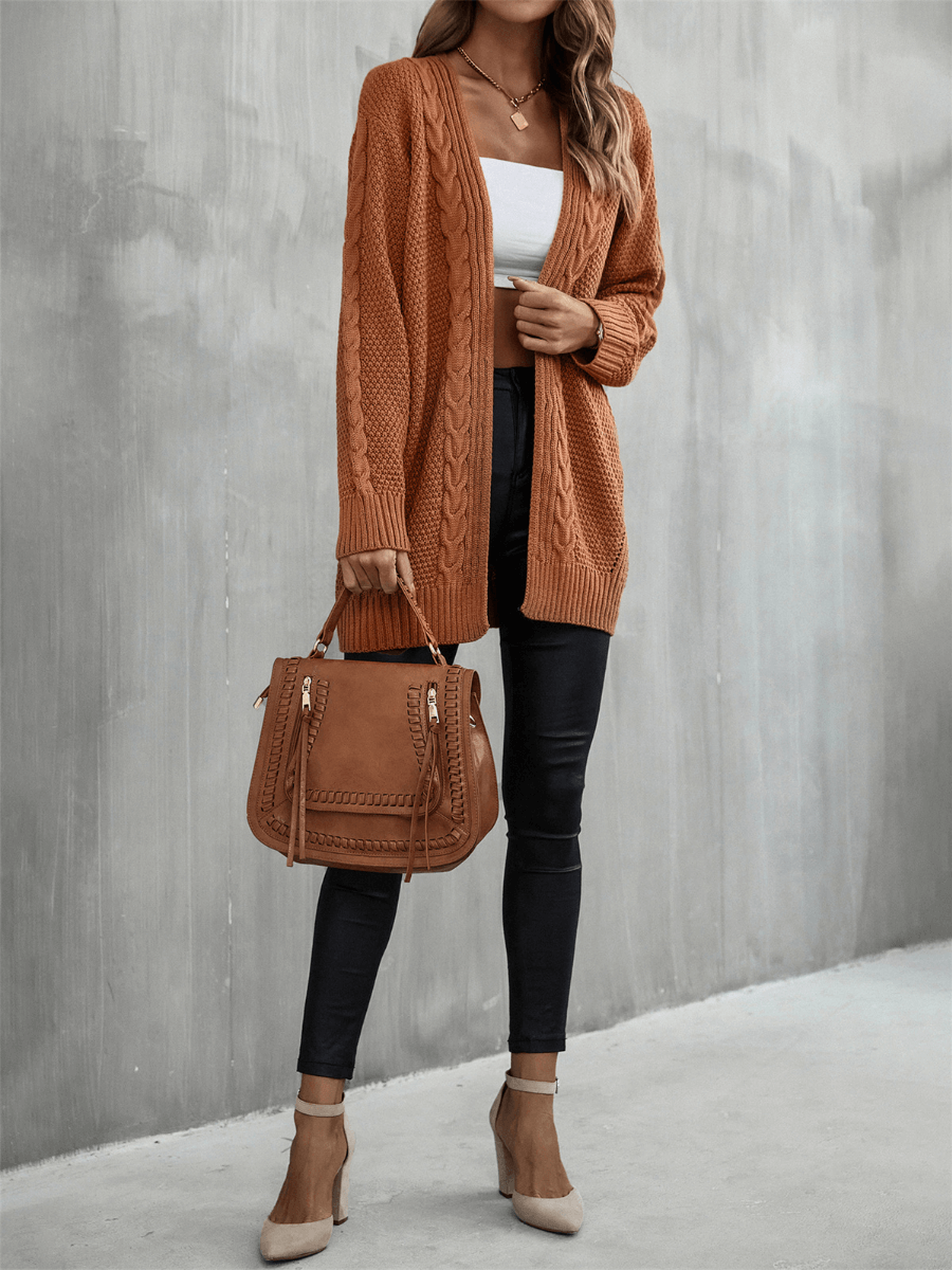 Ludlow Cable Knit Duster Cardigan - Tan