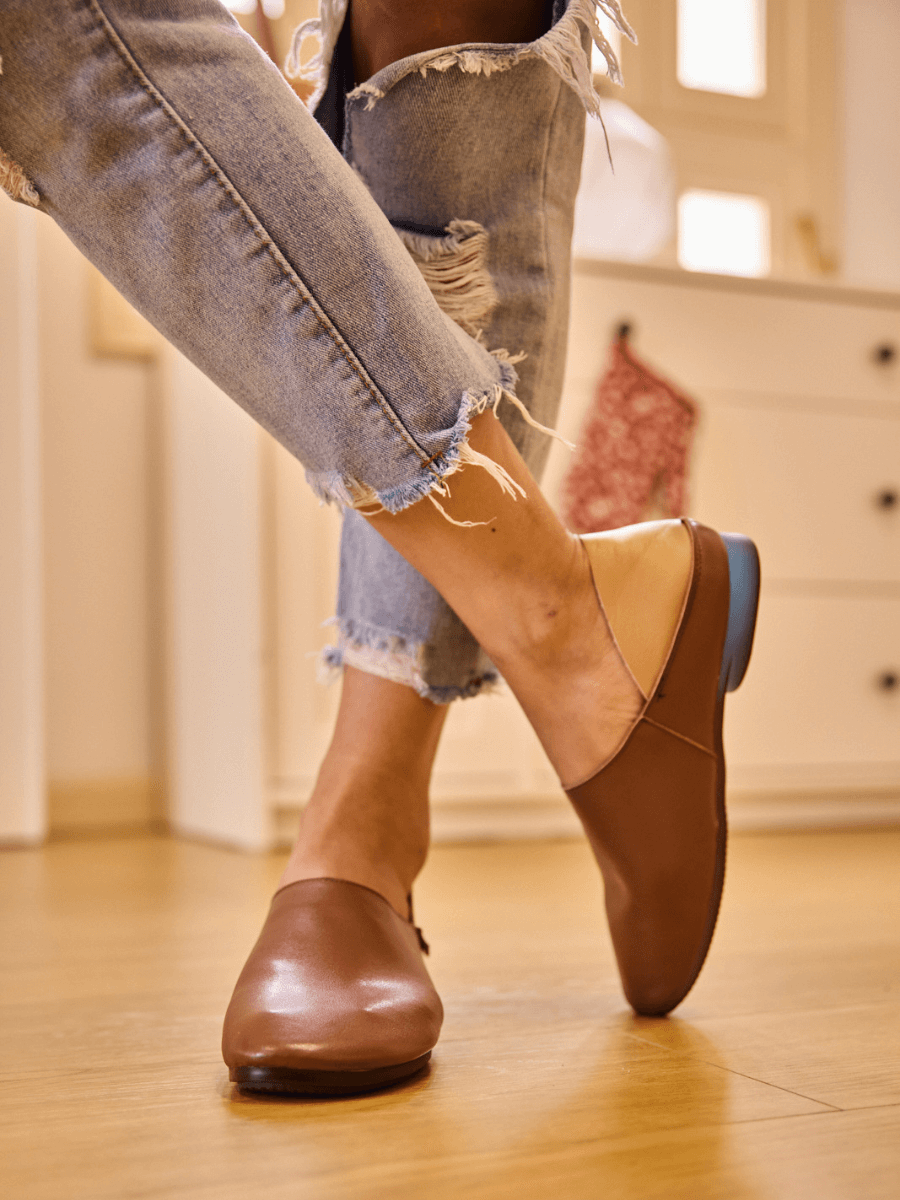 Rumour Has It | Livia Leather Flats - Tan