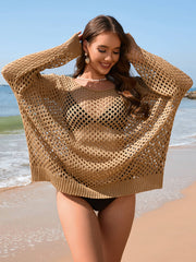 Balvin Crochet Long Sleeve Cover Up Sweater