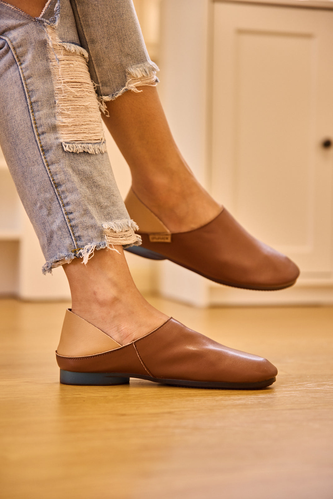 Rumour Has It | Livia Leather Flats - Tan