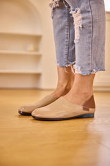 Rumour Has It | Livia Leather Flats - Taupe