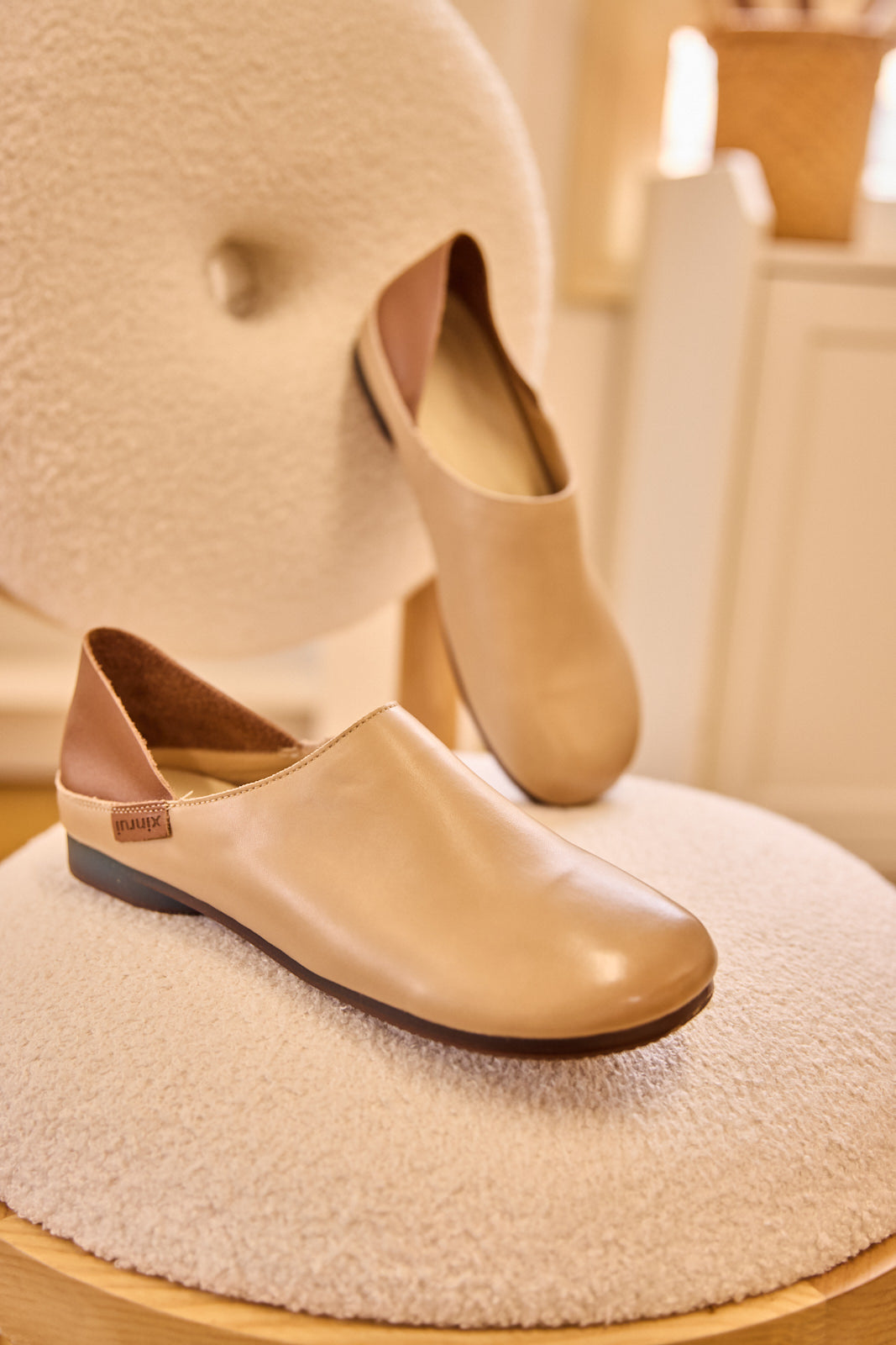 Rumour Has It | Livia Leather Flats - Taupe