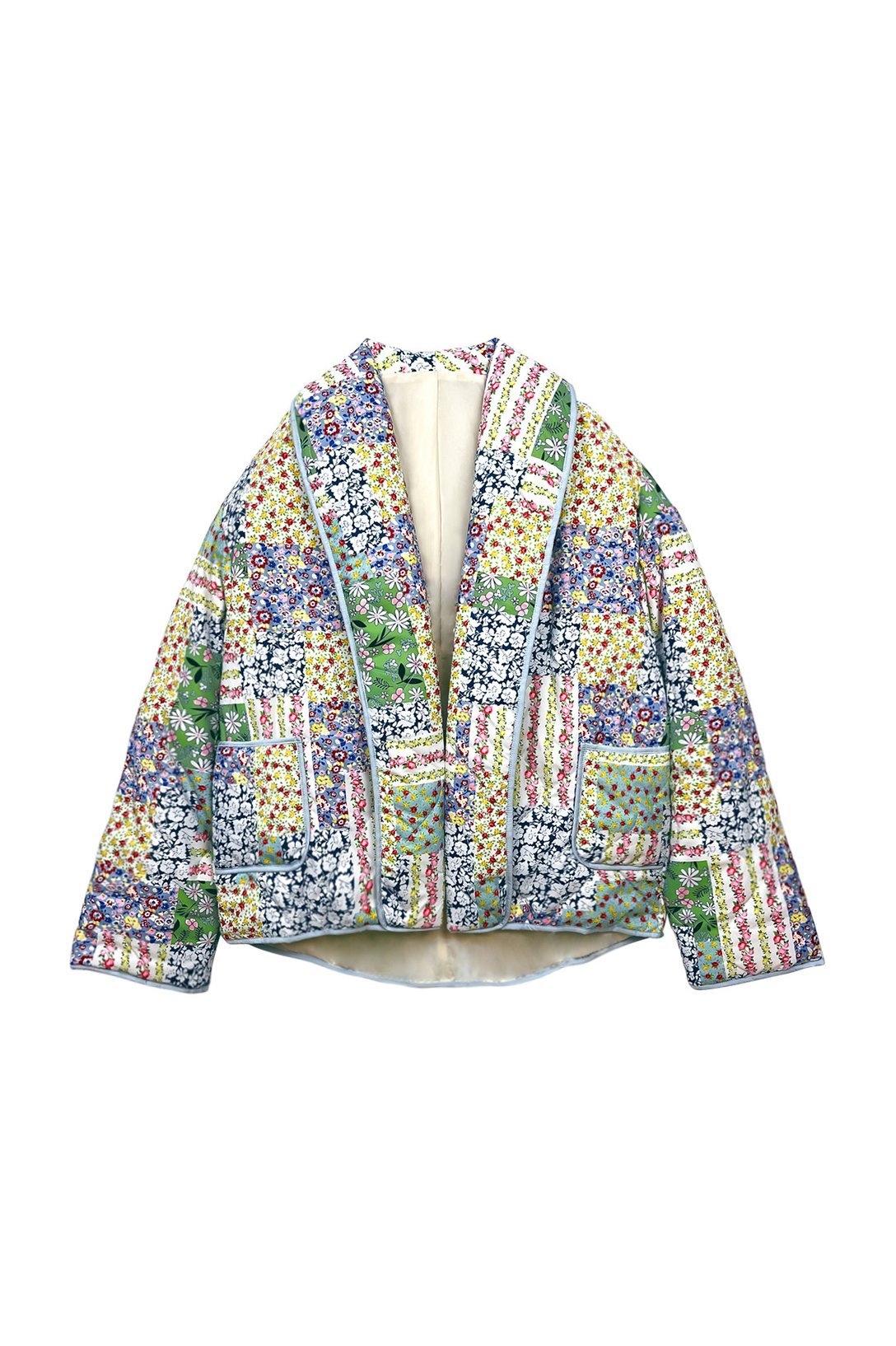 Teagan Patchwork Floral Print Quilted Puffer Jacket