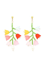 Tulip Beaded Drop Earrings