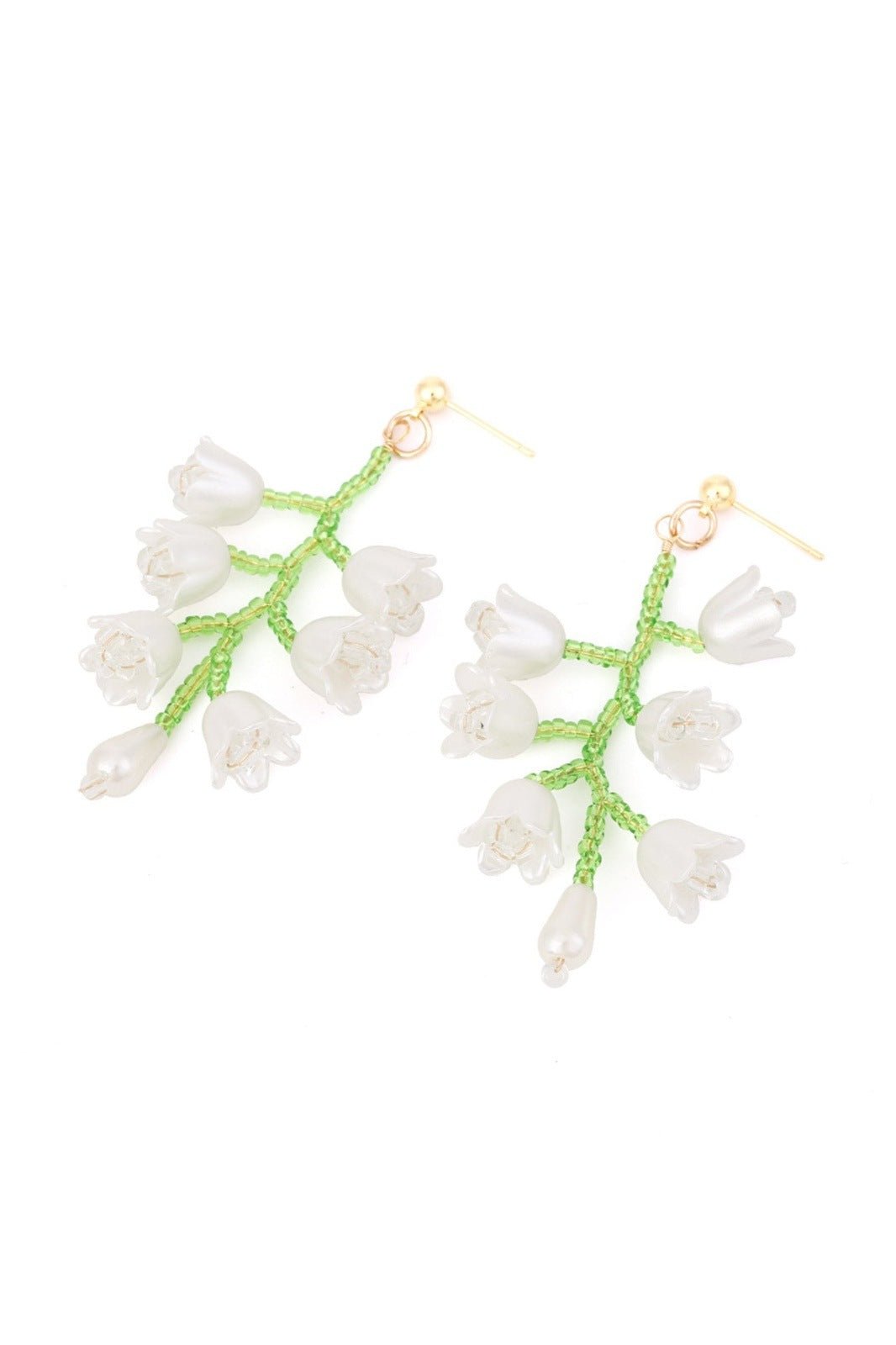 Tulip Beaded Drop Earrings