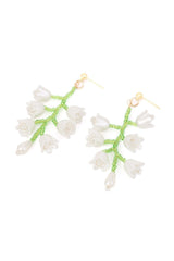 Tulip Beaded Drop Earrings