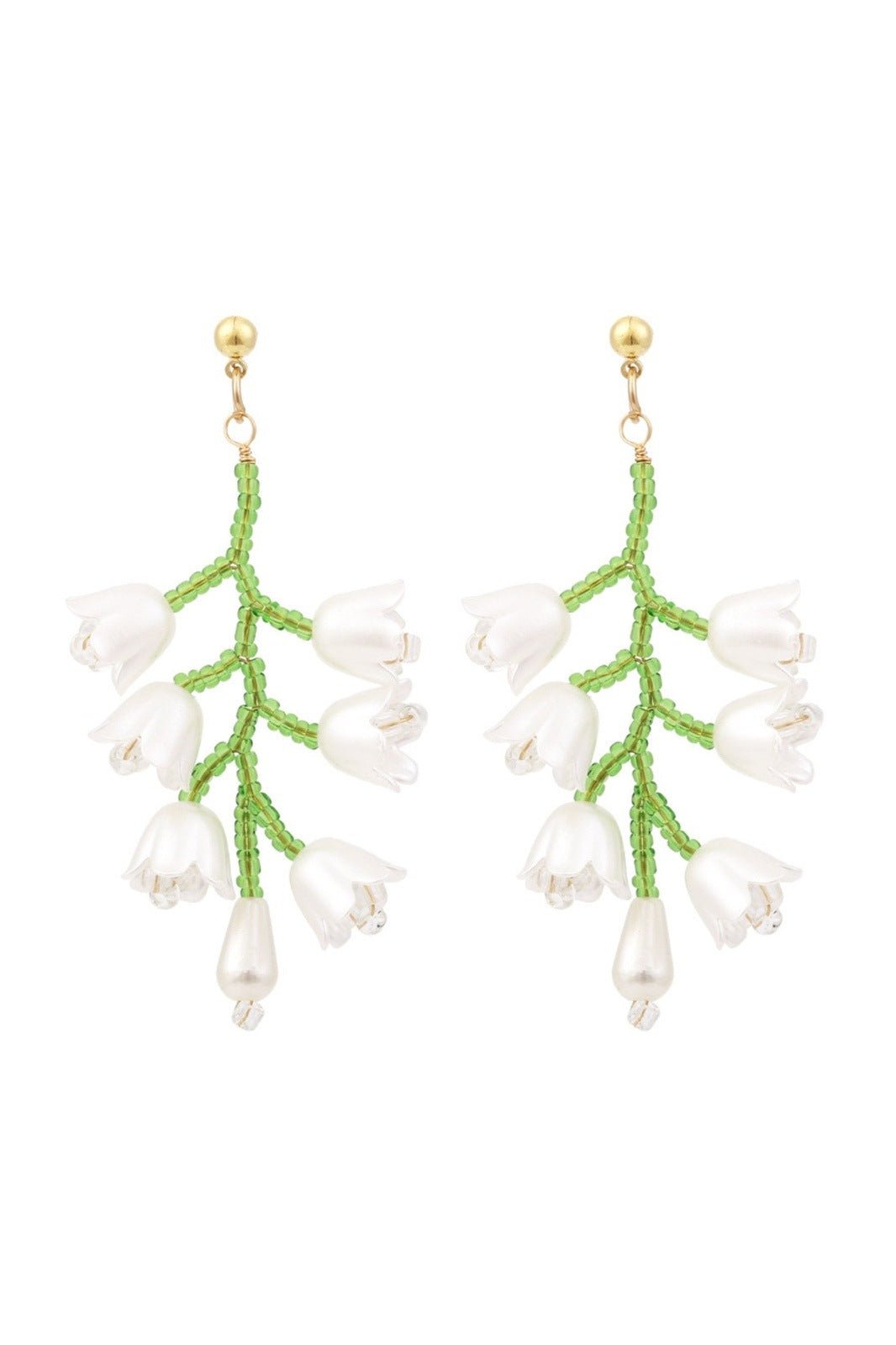 Tulip Beaded Drop Earrings