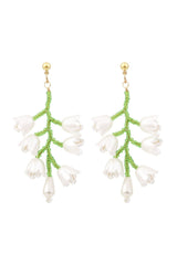 Tulip Beaded Drop Earrings