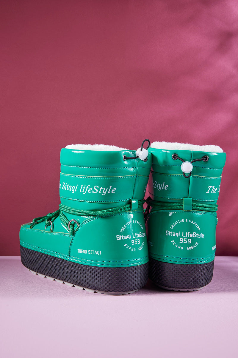 Frozen Princess | Moon Walker Water-Repellent Snow Boot - Turquoise