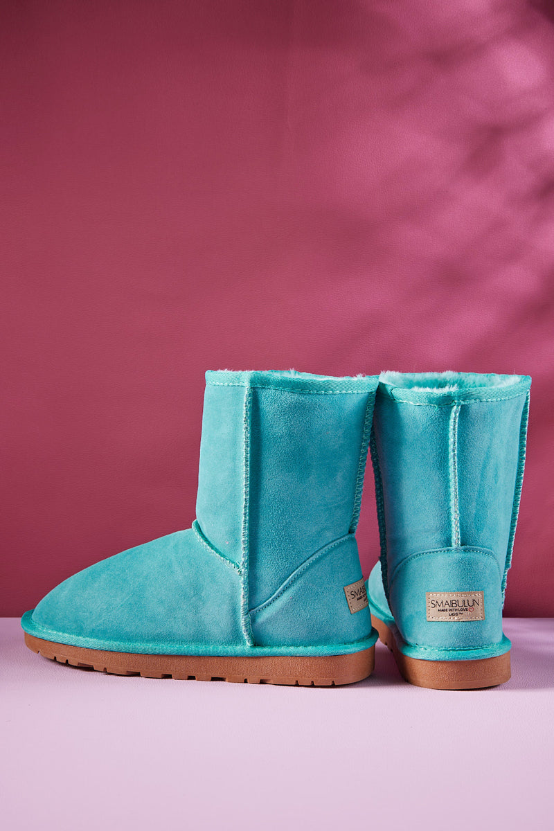 Smaibulun Ugg | Lovett Wool Blend Suede Shearling Boots - Turquoise