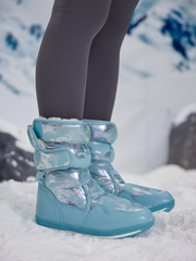 Frozen Princess | Alaska Camo Princess Water-Repellent Snow Boot - Turquoise