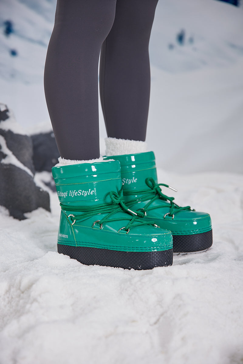 Frozen Princess | Moon Walker Water-Repellent Snow Boot - Turquoise