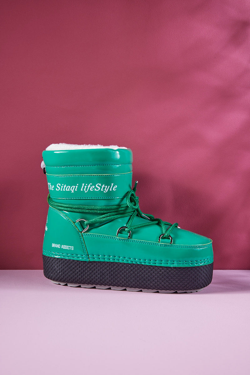 Frozen Princess | Moon Walker Water-Repellent Snow Boot - Turquoise