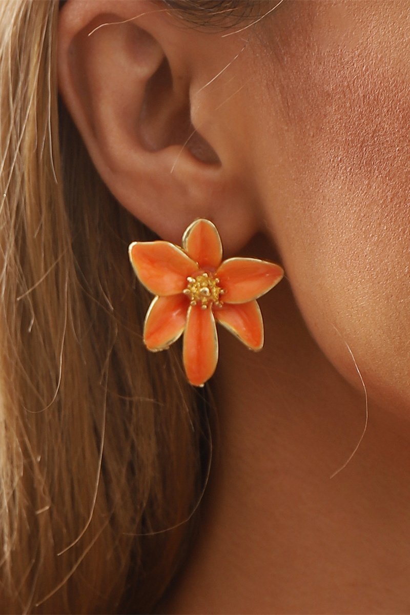 Vintage Enamel Flower Earrings