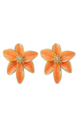 Vintage Enamel Flower Earrings