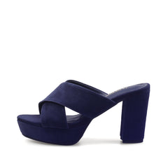 JADY ROSE | CRISSCROSS LEATHER PLATFORM MULE - VIOLET