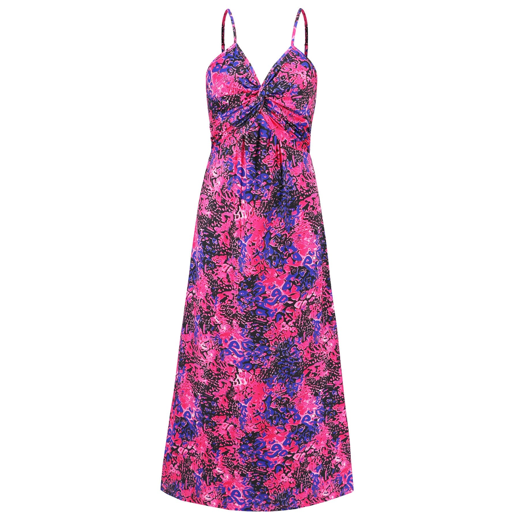 Cynthia Floral V-Neck Boho Maxi Dress - Violet