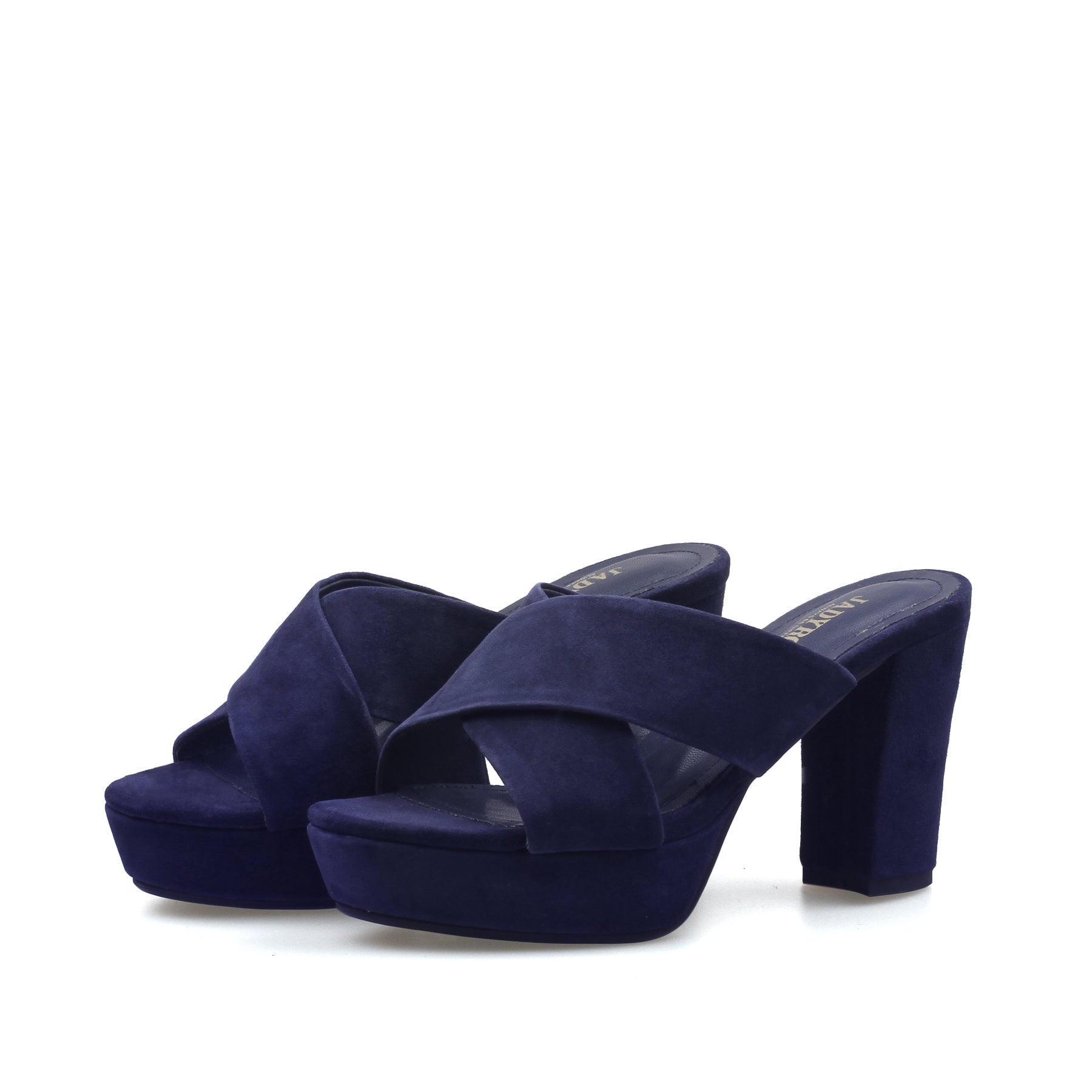 JADY ROSE | CRISSCROSS LEATHER PLATFORM MULE - VIOLET