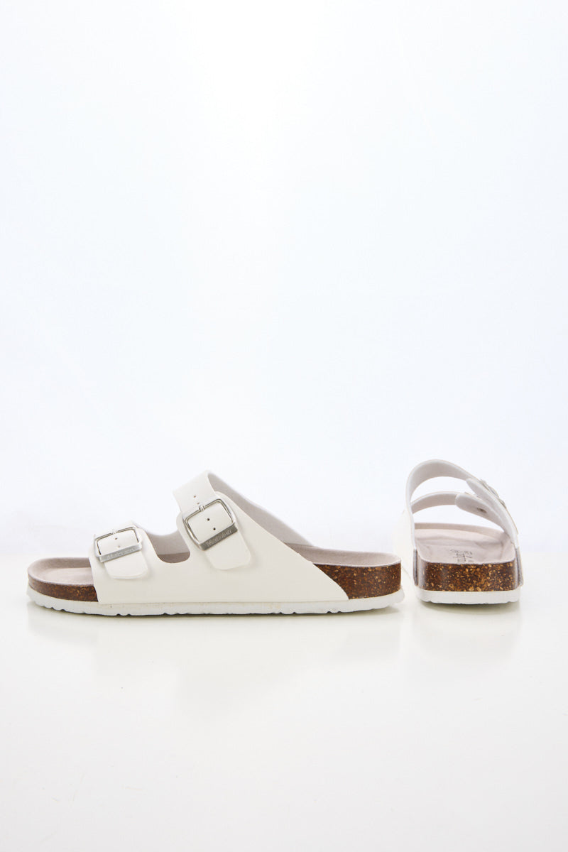 Maibulun | Signature Double Strap Footbed Sandal - White