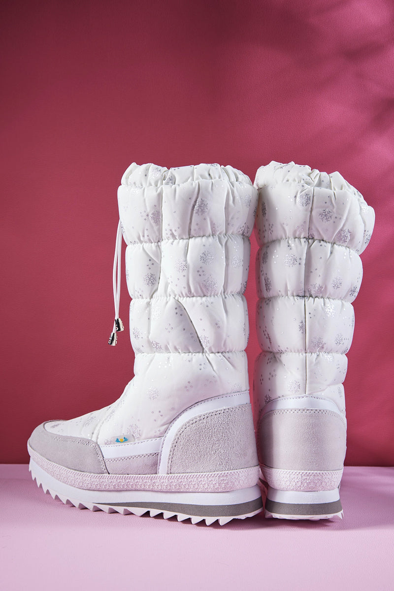 Frozen Princess | Snowing Kicker Water-Repellent Snow Boot - White