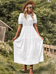 Riviera Romance Smock Tiered Maxi Dress