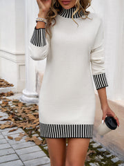 Amara Mini Sweater Dress - White