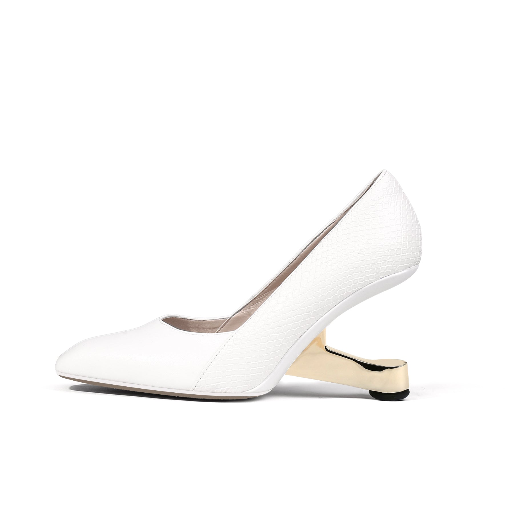 Jady Rose | Isadora Leather Stilettos - White