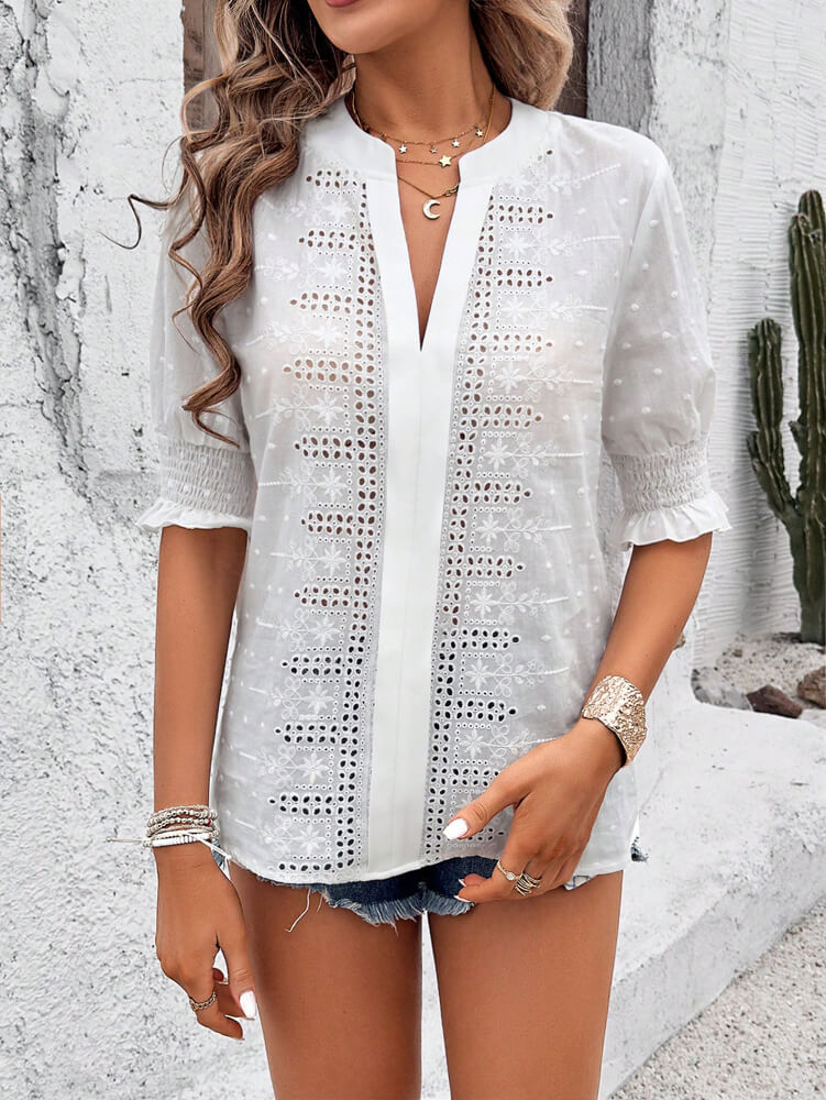 Nala Sheer Short Sleeve Blouse