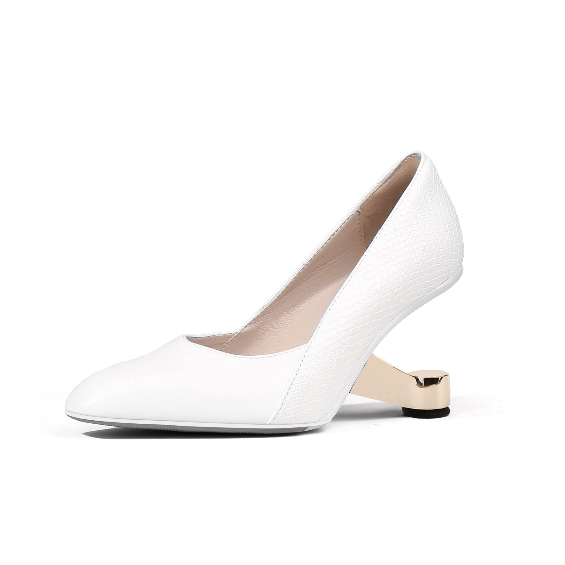 Jady Rose | Isadora Leather Stilettos - White