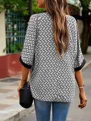 Time Will Tell Printed Blouse - White