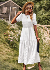 Riviera Romance Smock Tiered Maxi Dress