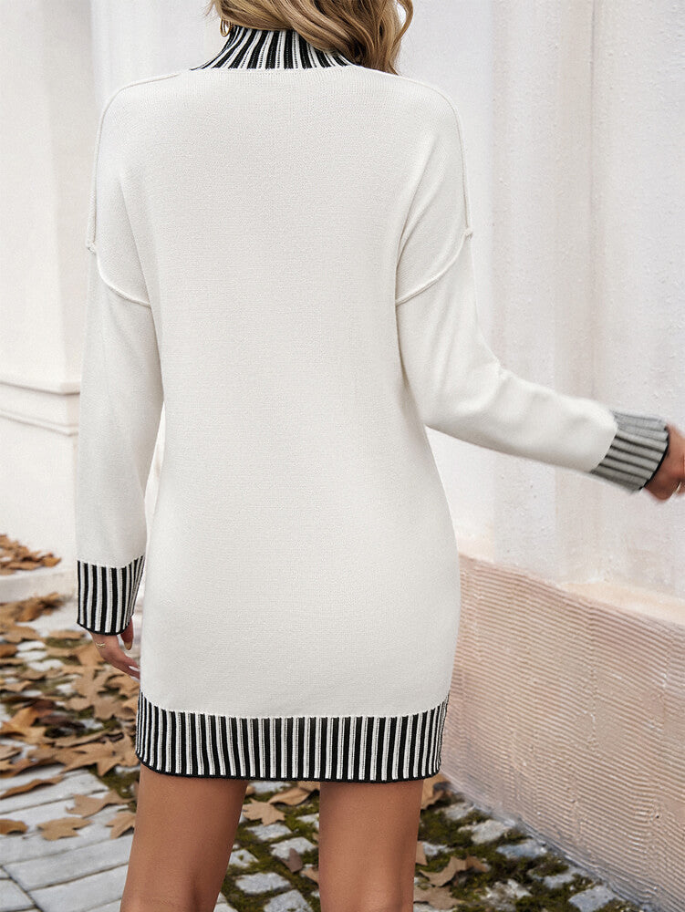 Amara Mini Sweater Dress - White