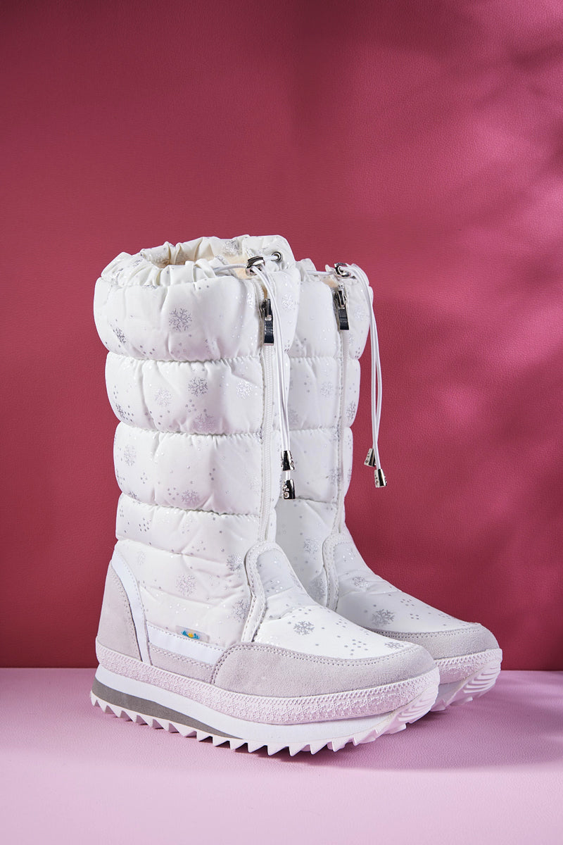 Frozen Princess | Snowing Kicker Water-Repellent Snow Boot - White