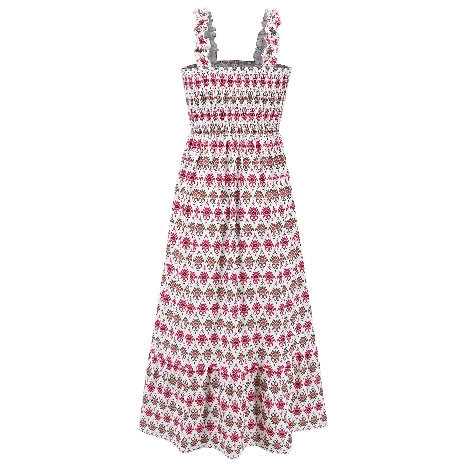 Rylee Strappy Printed Maxi Dress - White