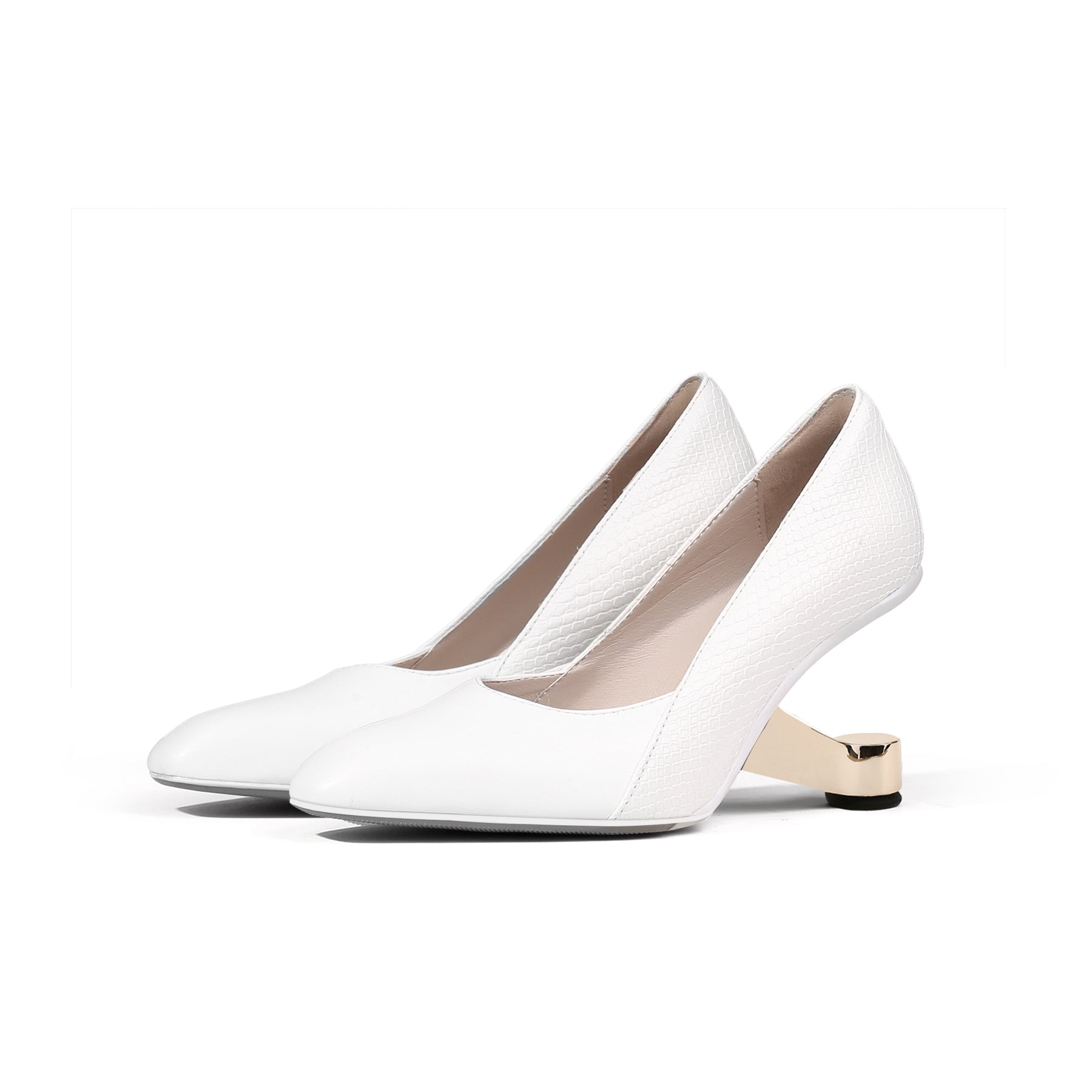 Jady Rose | Isadora Leather Stilettos - White