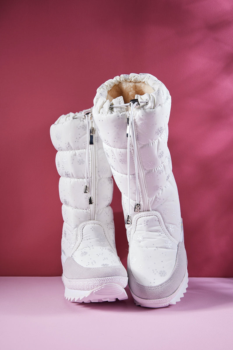 Frozen Princess | Snowing Kicker Water-Repellent Snow Boot - White